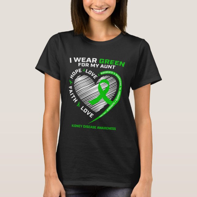 Camiseta Aunt Kidney Disease  Women Men  Kids Awareness (Anverso)
