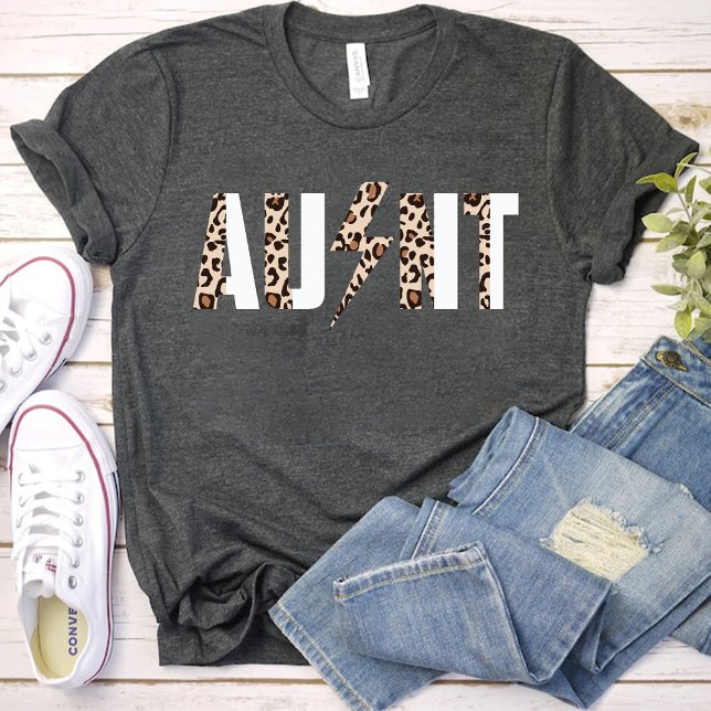 Camiseta Aunt Leopard Print Birthday Unique Black (Aunt Leopard Print Birthday Unique Black monogram T-Shirt)