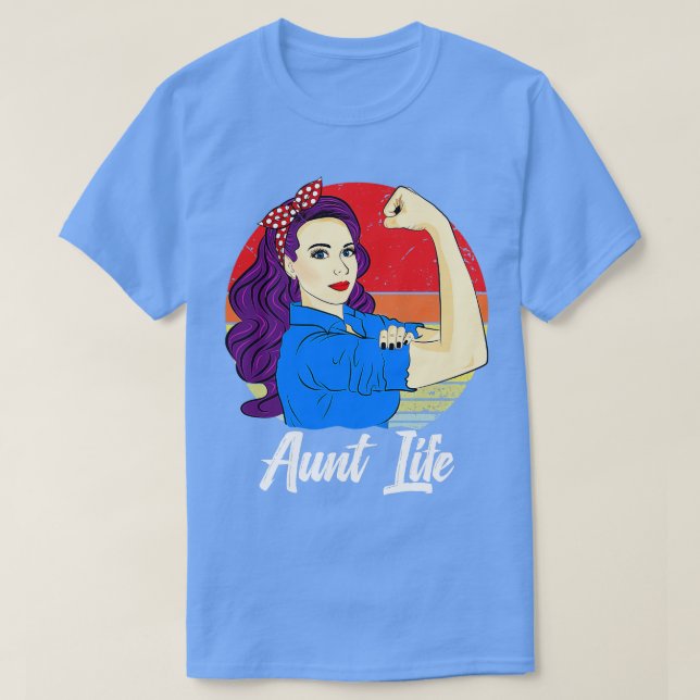 Camiseta Aunt Life Vintage Retro Sunset (Diseño del anverso)