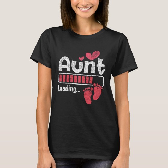 Camiseta Aunt Loading Pregnancy Announcement New Baby Aunty (Anverso)