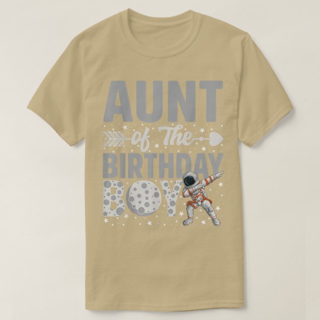 Camiseta Aunt Of The Birthday Astronaut Boy Space Theme Bda (Diseño del anverso)