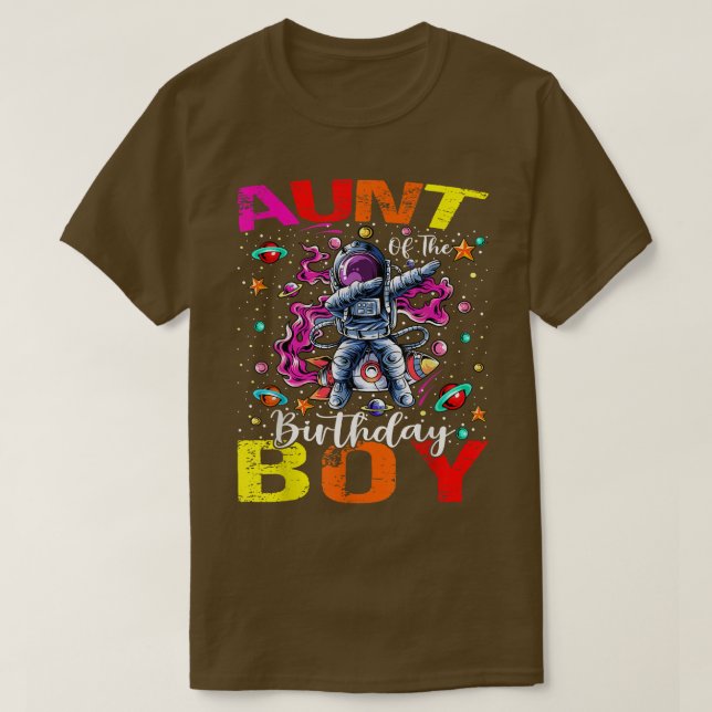 Camiseta Aunt Of The Birthday Boy Astronaut Boy Space Theme (Diseño del anverso)