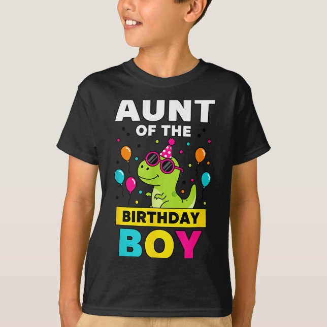 Camiseta Aunt Of The Birthday Boy Dinosaur Party  (Anverso)