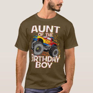 Camiseta Aunt Of The Birthday Boy Monster Truck Boys Party