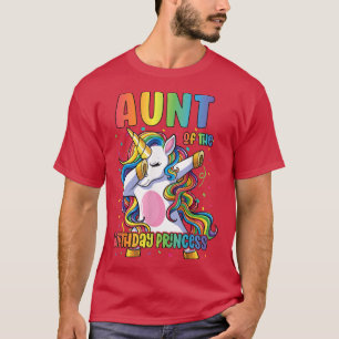 Camiseta Aunt of the Birthday Princess Dabbing Unicorn Girl