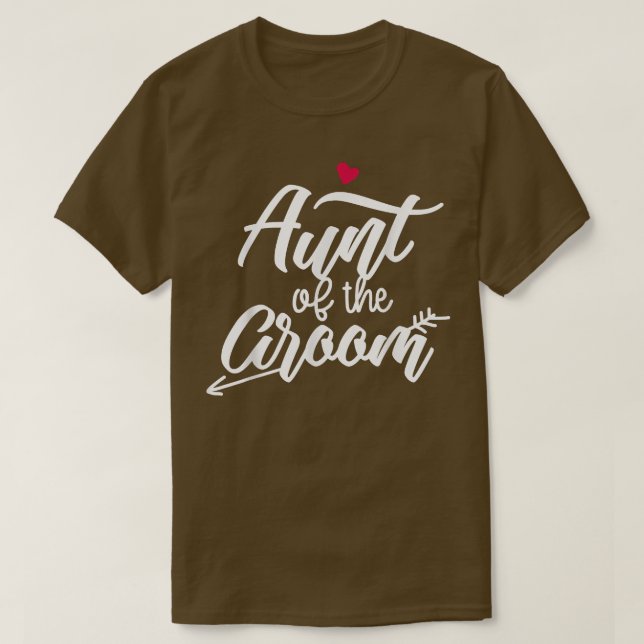 Camiseta Aunt Of The Groom Arrow Heart Wedding And Bachelor (Diseño del anverso)