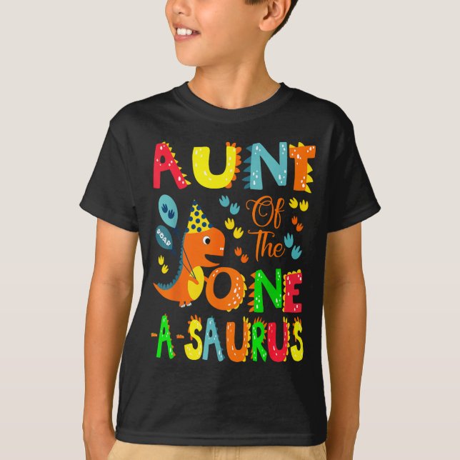 Camiseta Aunt Of The One-a-saurus 1st Birthday Boy Dinosaur (Anverso)