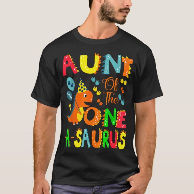 Camiseta Aunt Of The One-a-saurus 1st Birthday Boy Dinosaur (Anverso)