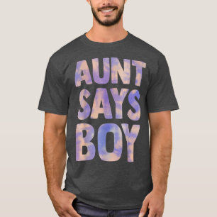 Camiseta aunt says boy gender reveal pregnancy announcement
