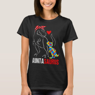 Camiseta Auntasaurus Rex Dinosaur Aunta Saurus Autism Aware