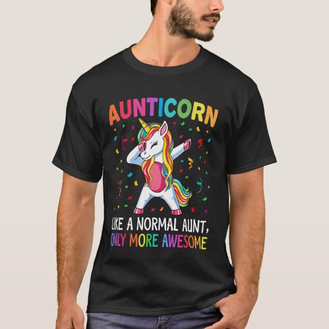 Camiseta Aunticorn Like an Aunt Only Awesome Dabbing Unicor (Anverso)