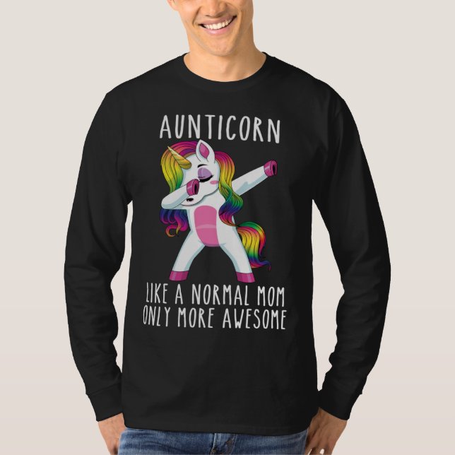 Camiseta Aunticorn Like An Aunt Only Awesome Dabbing Unicor (Anverso)