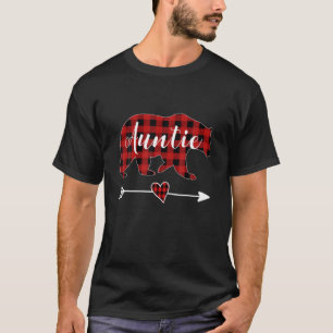 Camiseta Auntie Bear Pajama Red Buffalo Xmas Funny Family C
