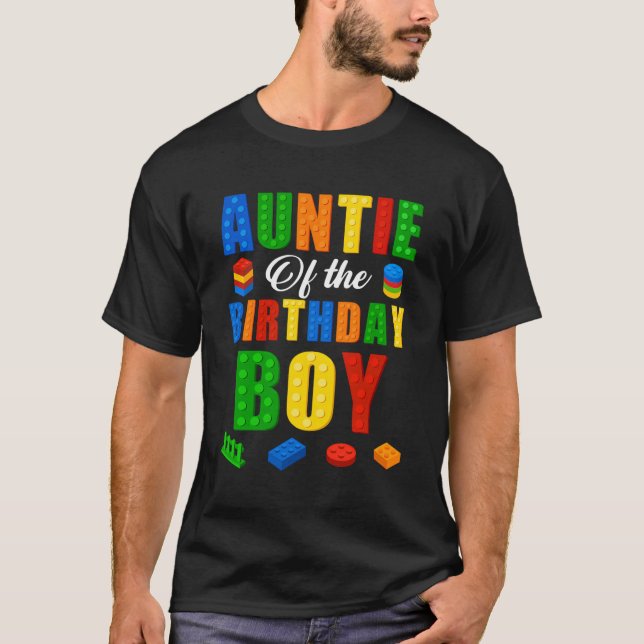 Camiseta Auntie Birthday Boy Master Builder Construcción de (Anverso)