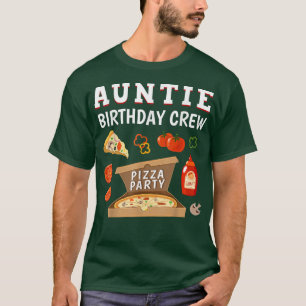 Camiseta Auntie Birthday Crew Pizza Birthday Party Family M