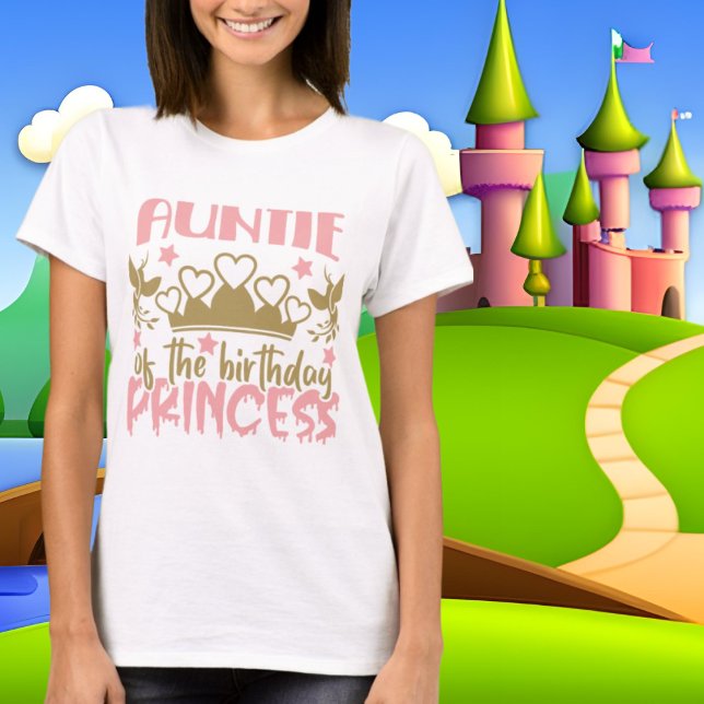 Camiseta Auntie Birthday Princess word art (Subido por el creador)