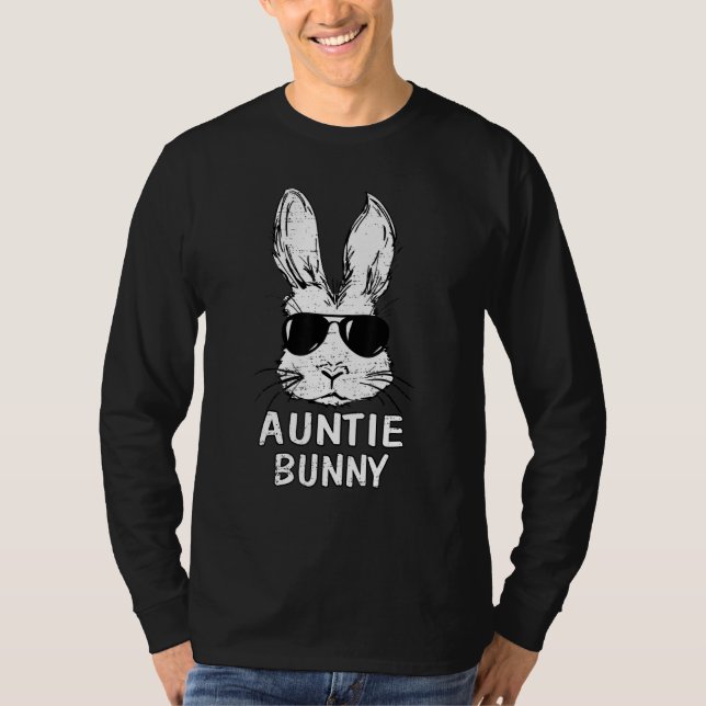 Camiseta Auntie Bunny Face con gafas de sol de Pascua (Anverso)