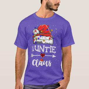 Camiseta Auntie Claus Christmas Light Pajama Family Matchin