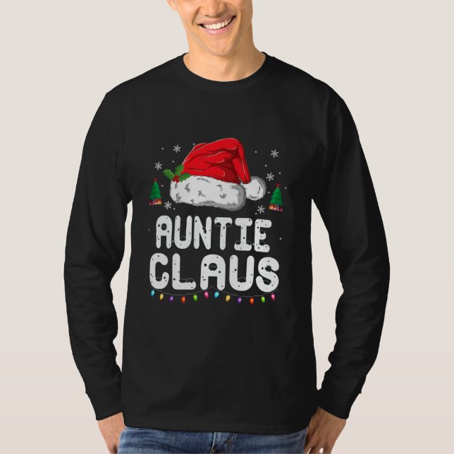 Camiseta Auntie Claus Shirt Christmas Pajama Family (Anverso)