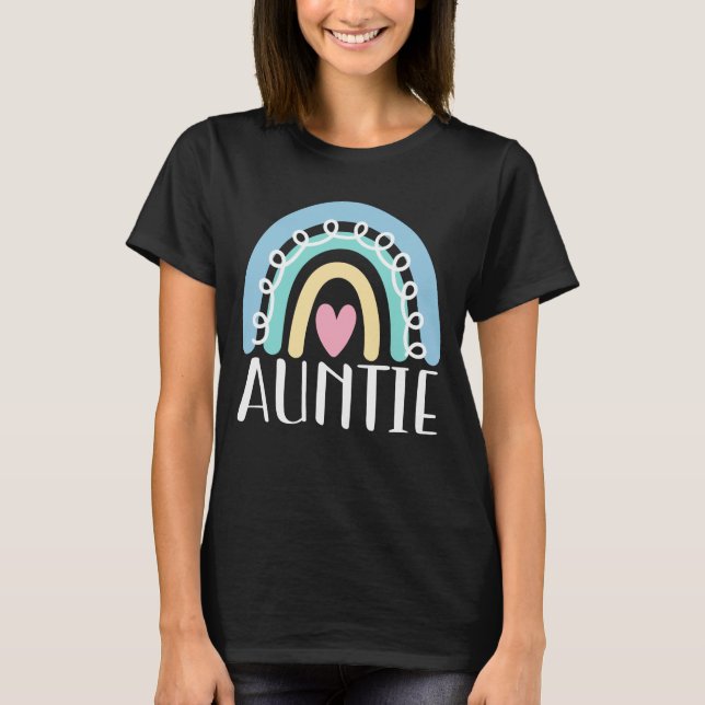 Camiseta Auntie Cute Aunt Family coincide con el arcoiris (Anverso)