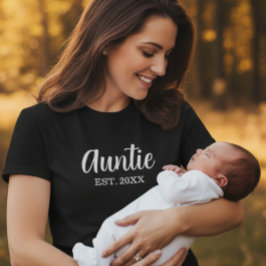 Camiseta Auntie Established Modern Script Black