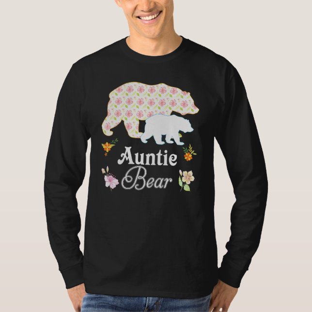 Camiseta Auntie Flor Floral Oso Cute Familia Mami Abuela (Anverso)