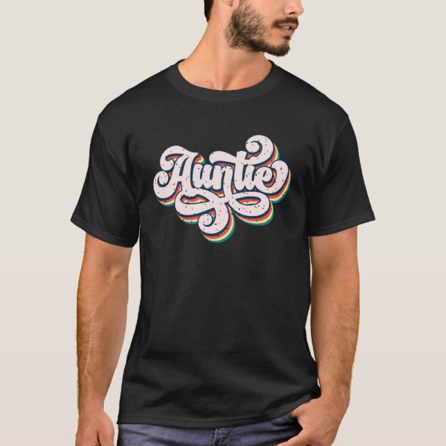 Camiseta Auntie Graphic  Retro Groovy Family Matching Party (Anverso)