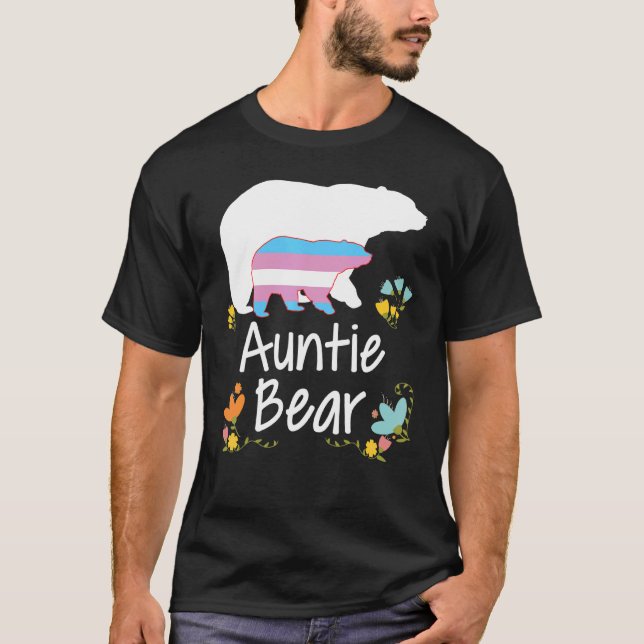 Camiseta Auntie Lgbt Bear Transgender Rainbow Lgbt Gay Lesb (Anverso)