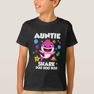 Camiseta Auntie Of The Baby Shark Birthday Auntie Shark 