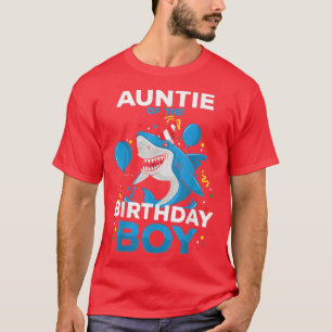 Camiseta Auntie of The Birthday Boy Shark Ocean Theme Match