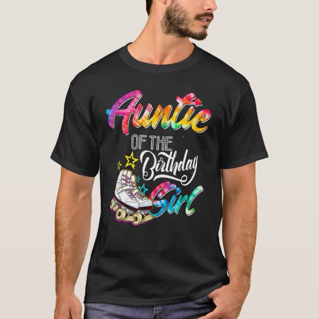 Camiseta Auntie of the Birthday Girl Roller Skates Bday Ska (Anverso)