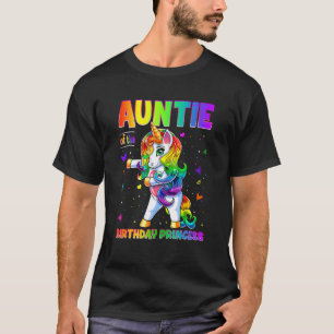 Camiseta Auntie Of The Birthday Princess Girl Flossing Unic
