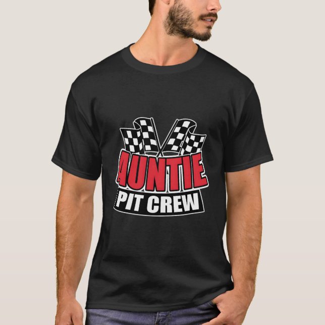 Camiseta Auntie Pit Crew Gift Funny Hosting Car Race Nacido (Anverso)