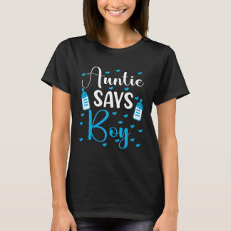 Camiseta Auntie says boy gender reveal party matching famil