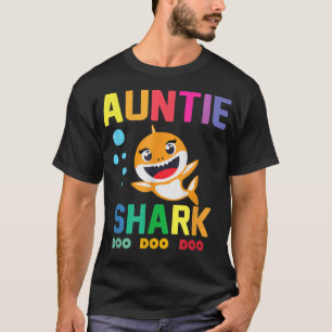 Camiseta Auntie Shark Auntie Shark Lover Family Mothers Da