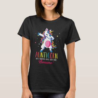 Camiseta auntiecorn como una tía, solo un impresionante uni