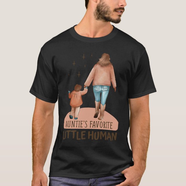 Camiseta Auntie's Favorite Little Human Family Best Auntie (Anverso)