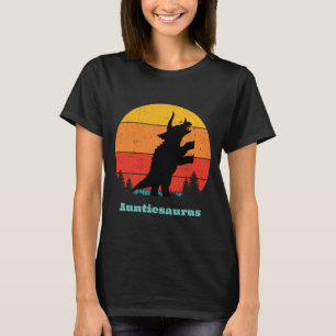 Camiseta Auntiesauro de atardecer retro