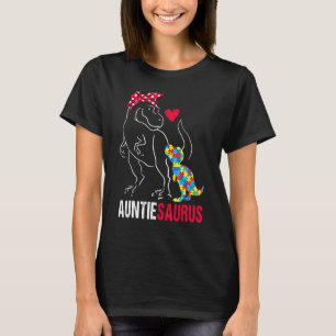 Camiseta Auntiesauro Rex Dinosaurio Tía Saurus Autism Awa