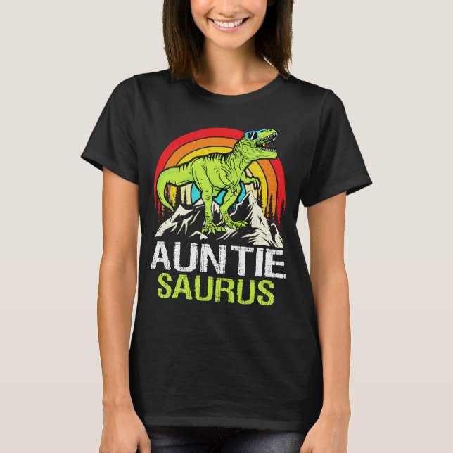 Camiseta Auntiesaurus Dinosaur T Rex Auntie Saurus Funny Au (Anverso)