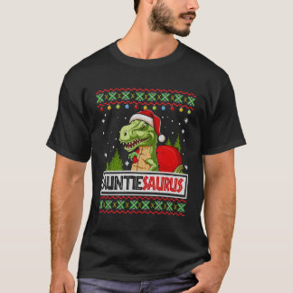 Camiseta Auntiesaurus Funny Auntie Dinosaur Navidades feos