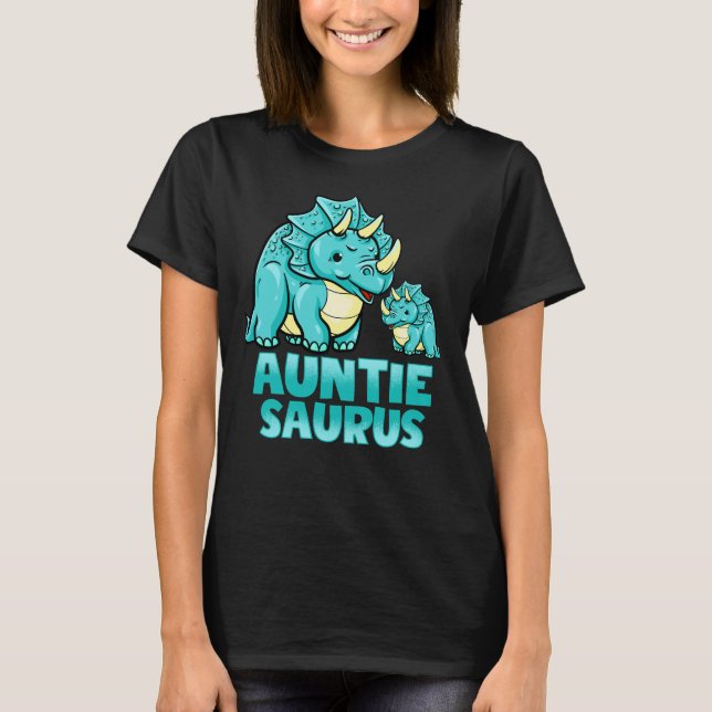 Camiseta Auntiesaurus Funny Tía Saurus Dinosaur Graphic (Anverso)