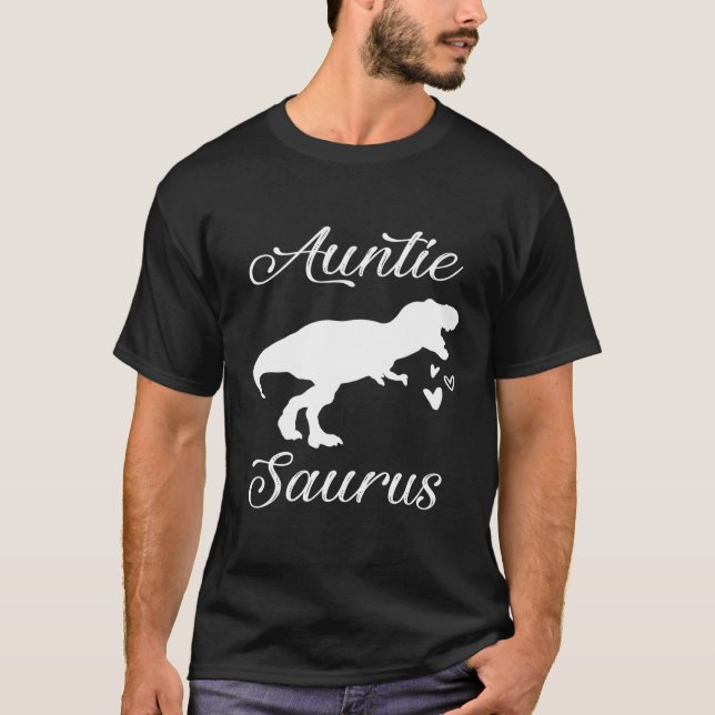 Camiseta Auntiesaurus Regalo Tía de la tía Saurus Dinosaur  (Anverso)