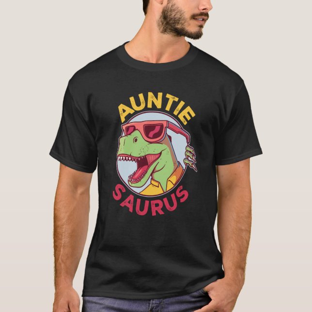 Camiseta Auntiesaurus Rex Dinosaur Auntie Saurus Family Mat (Anverso)