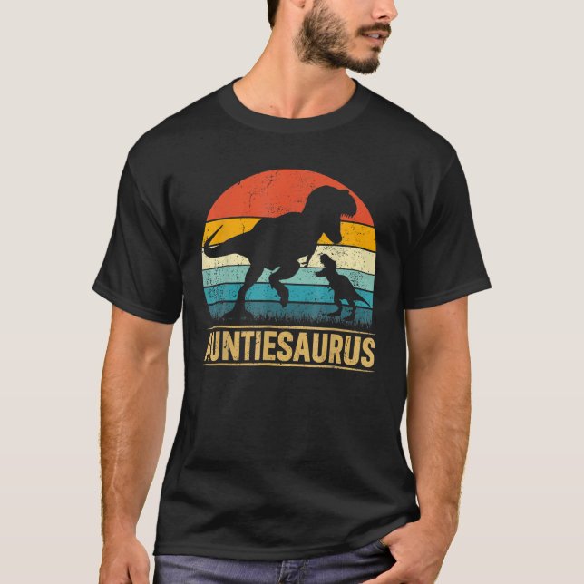 Camiseta Auntiesaurus T Rex Dinosaur Auntie Graciosa Madre (Anverso)