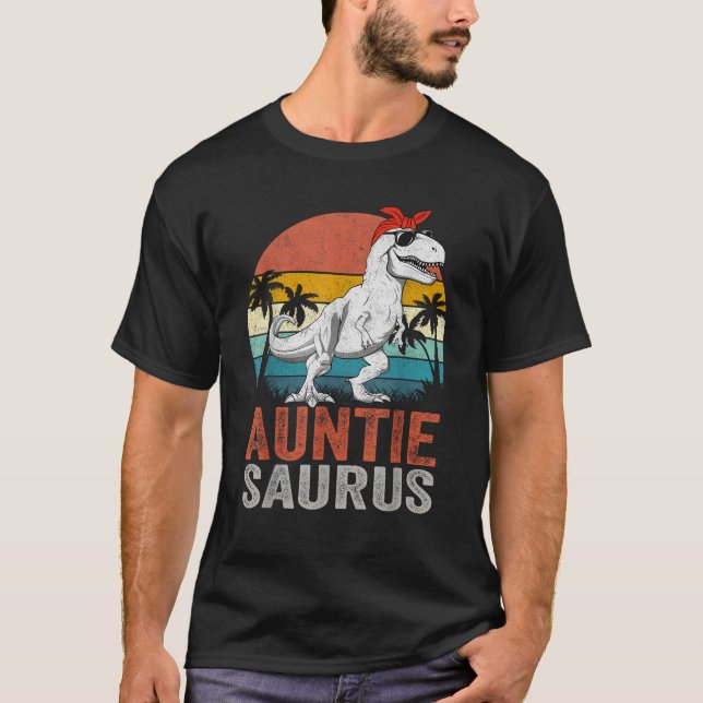 Camiseta Auntiesaurus T Rex Dinosaur Auntie Saurus Family M (Anverso)