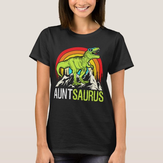 Camiseta Auntsaurus Dinosaur T Rex Tía Saurus Mateo (Anverso)