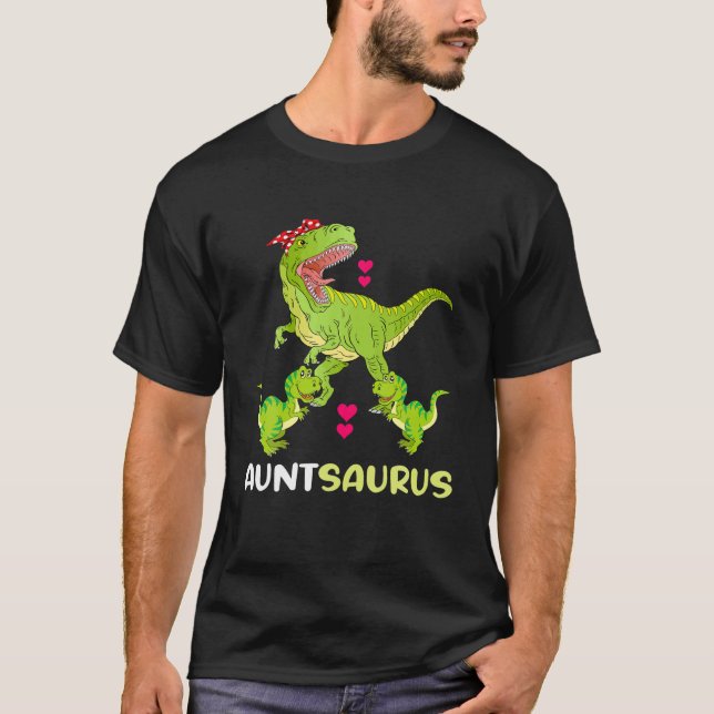Camiseta Auntsaurus T Rex Dinosaur Aunt Saurus Family (Anverso)