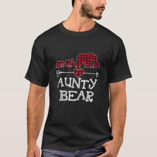 Camiseta Aunty Bear Christmas Xmas Pajama Red Plaid Buffalo