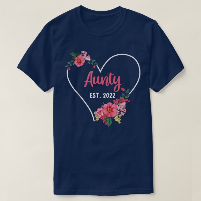 Camiseta Aunty Est 2022 , Niece Nephew Pregnancy Announceme (Diseño del anverso)